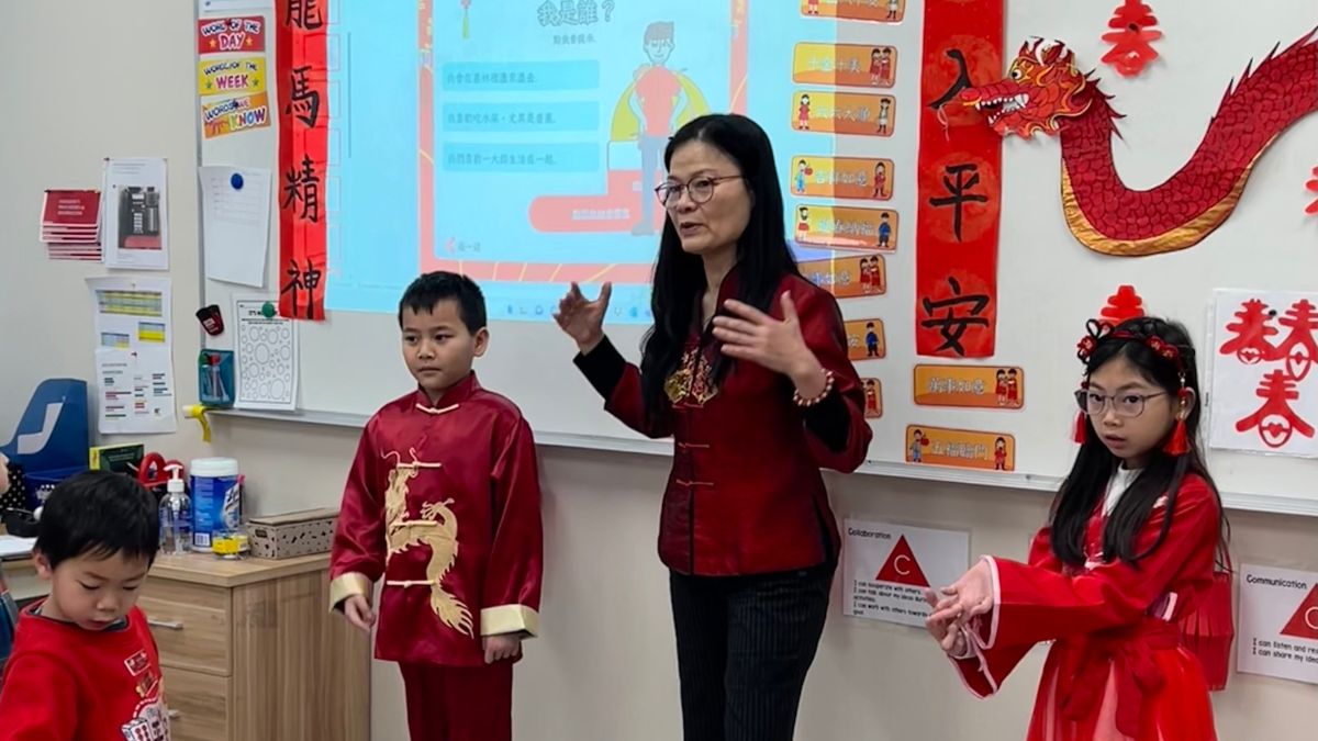 Ms. Sue Chang explaining about Lunar New Year