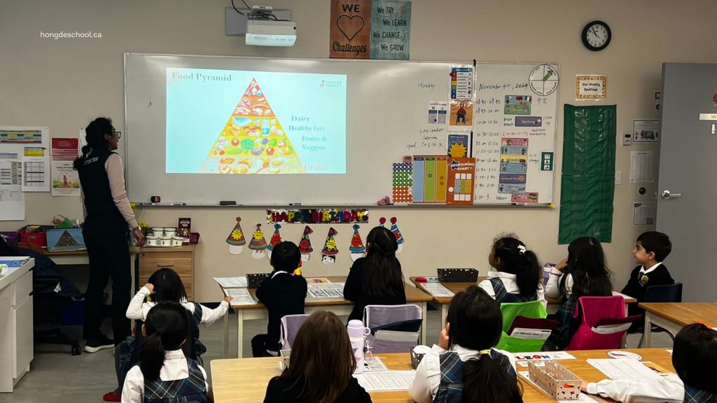 Food pyramid at the nutrition workshop